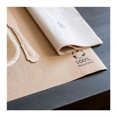 SETS DE TABLE POUR PLATEAUX 'SELF-SERVICE' 48 G/M2 25x31 CM NATUREL PAPIER RECYCLÉ (2000 UNITÉ)