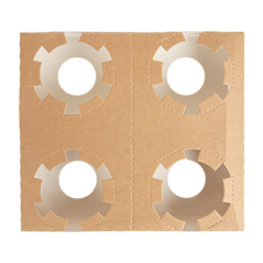 Image PORTE-GOBELETS 4 GOBELETS PRÉ-DÉCOUPE 'THEPACK' 300 G/M2 19x17x3,5 CM NATUREL CARTON ONDULÉ NANO-MICRO (200 UNITÉ) #3