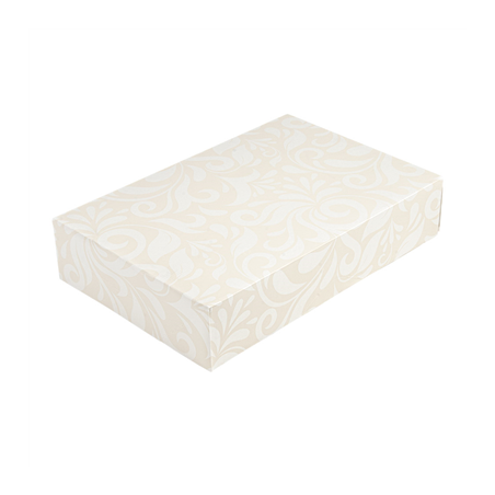 Image BOÎTES CATERING, PLATE 'THEPACK DAMASCO' 250 G/M2 19x28x6 CM BLANC CARTON ONDULÉ NANO-MICRO (100 UNITÉ) #1