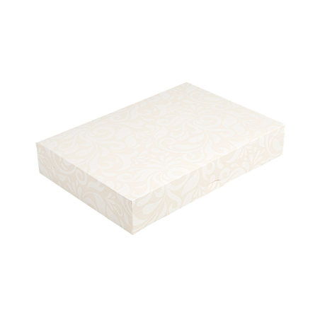 Image BOÎTES CATERING, PLATE 'THEPACK DAMASCO' 250 G/M2 25x34x6 CM BLANC CARTON ONDULÉ NANO-MICRO (100 UNITÉ) #1