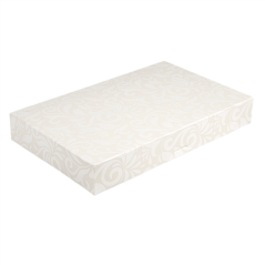 Image BOÎTES CATERING, PLATE 'THEPACK DAMASCO' 310 G/M2 28x42x6 CM BLANC CARTON ONDULÉ NANO-MICRO (100 UNITÉ) #1