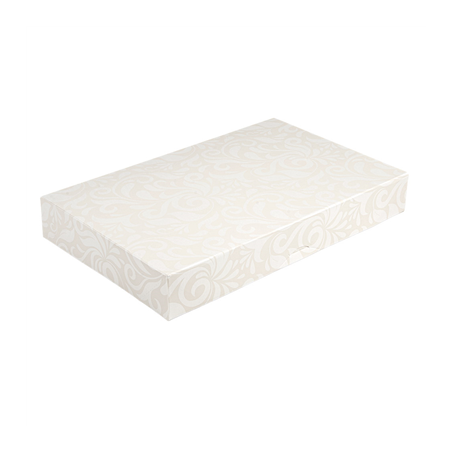 Image BOÎTES CATERING, PLATE 'THEPACK DAMASCO' 310 G/M2 28x42x6 CM BLANC CARTON ONDULÉ NANO-MICRO (100 UNITÉ) #1