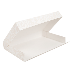 Image BOÎTES CATERING, PLATE 'THEPACK DAMASCO' 310 G/M2 28x42x6 CM BLANC CARTON ONDULÉ NANO-MICRO (100 UNITÉ) #3