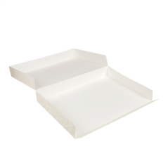 Image BOÎTES CATERING, PLATE 'THEPACK DAMASCO' 310 G/M2 32x42x6 CM BLANC CARTON ONDULÉ NANO-MICRO (100 UNITÉ) #5