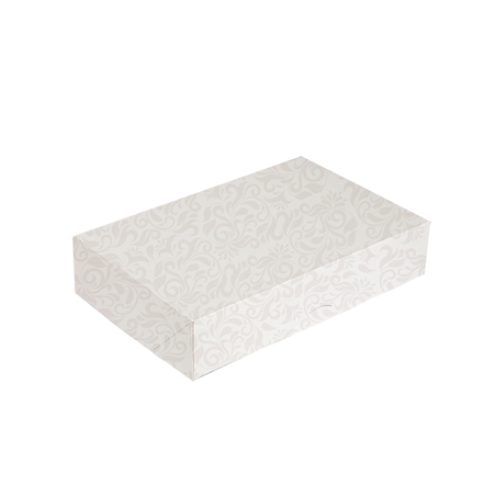 Image BOÎTES CATERING, PLATE 'THEPACK DAMASCO' 310 G/M2 46x35x6 CM BLANC CARTON ONDULÉ NANO-MICRO (100 UNITÉ) #1