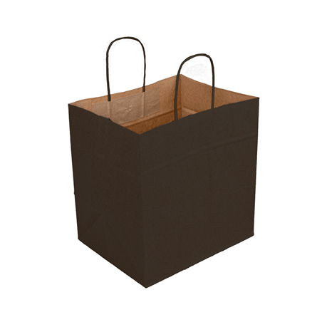 Image SACS SOS TRAITEUR AVEC ANSES  80 G/M2 26+17x24 CM NOIR KRAFT (250 UNITÉ) #1