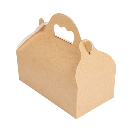 Image BOÎTES AVEC ANSES PÂTISSERIE 'THEPACK' 240 G/M2 10x18x7 CM NATUREL CARTON ONDULÉ NANO-MICRO (300 UNITÉ) #1