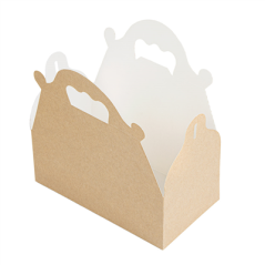 Image BOÎTES AVEC ANSES PÂTISSERIE 'THEPACK' 240 G/M2 10x18x7 CM NATUREL CARTON ONDULÉ NANO-MICRO (300 UNITÉ) #3