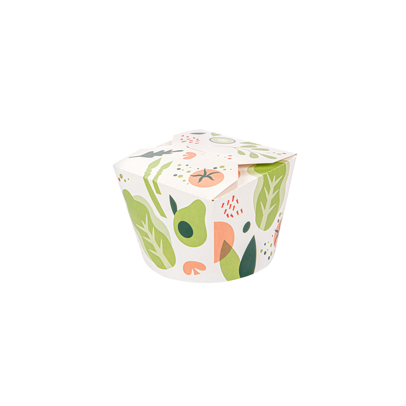 RÉCIPIENTS SALADIERS 'SALAD' 1000 ML 305 + 18 PE G/M2 Ø12,3x8,5 CM BLANC CARTON (300 UNITÉ)