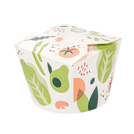 Image RÉCIPIENTS SALADIERS 'SALAD' 1000 ML 305 + 18 PE G/M2 Ø12,3x8,5 CM BLANC CARTON (300 UNITÉ) #1