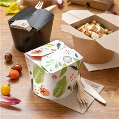 Image RÉCIPIENTS SALADIERS 'SALAD' 1000 ML 305 + 18 PE G/M2 Ø12,3x8,5 CM BLANC CARTON (300 UNITÉ) #5