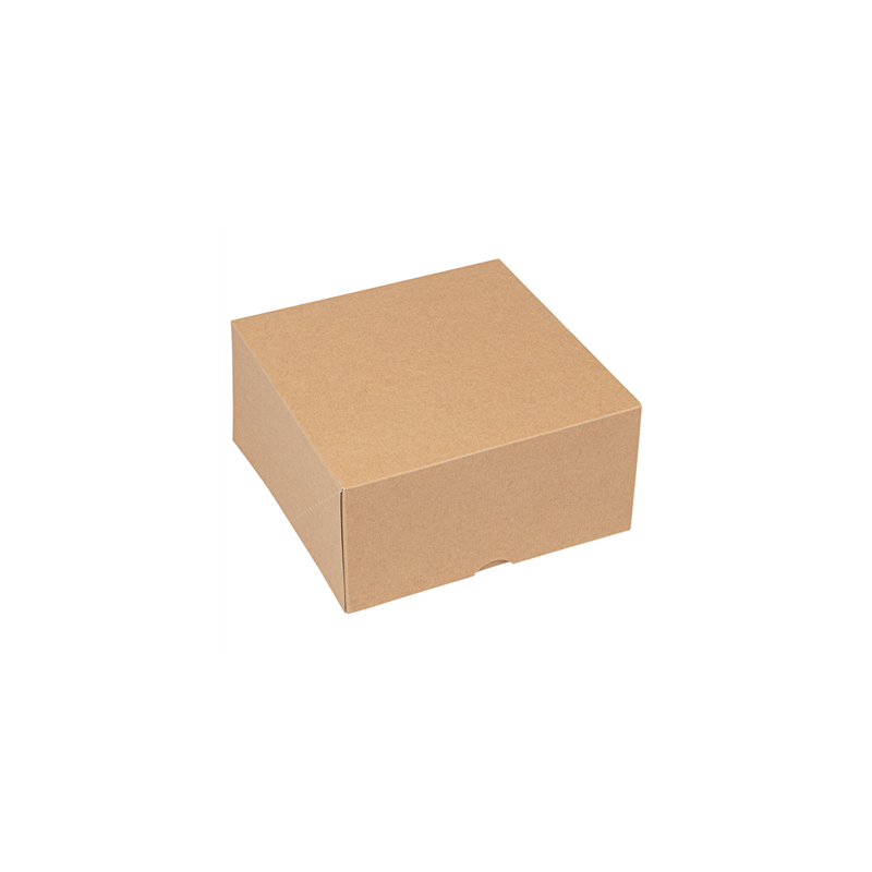 BOÎTES PATISSERIES SANS FENÊTRE 'THEPACK' 240 G/M2 16x16x8 CM NATUREL CARTON ONDULÉ NANO-MICRO (200 UNITÉ)