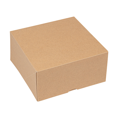 Image BOÎTES PATISSERIES SANS FENÊTRE 'THEPACK' 240 G/M2 16x16x8 CM NATUREL CARTON ONDULÉ NANO-MICRO (200 UNITÉ) #1