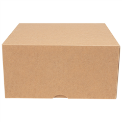 Image BOÎTES PATISSERIES SANS FENÊTRE 'THEPACK' 240 G/M2 16x16x8 CM NATUREL CARTON ONDULÉ NANO-MICRO (200 UNITÉ) #3