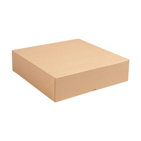 Image BOÎTES PATISSERIES SANS FENÊTRE 'THEPACK' 240 G/M2 30x30x8 CM NATUREL CARTON ONDULÉ NANO-MICRO (100 UNITÉ) #1