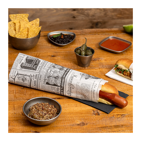 PAPIER INGRAISSABLES OUVERT 2 CÔTÉS ALLWRAP 'TIMES' 32 G/M2 35x17/9 CM BLANC PARCH.INGRAISSABLE (500 UNITÉ)