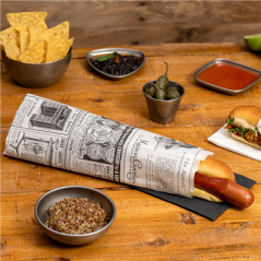 PAPIER INGRAISSABLES OUVERT 2 CÔTÉS ALLWRAP 'TIMES' 32 G/M2 30x13/7 CM BLANC PARCH.INGRAISSABLE (500 UNITÉ)