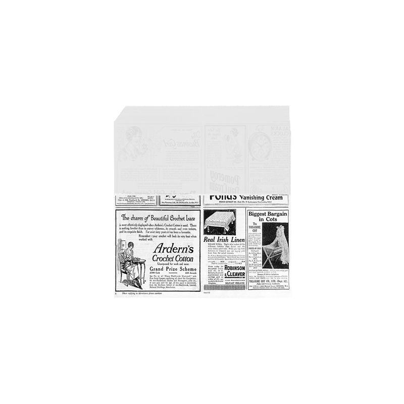 PAPIER INGRAISSABLES OUVERT 2 CÔTÉS ALLWRAP 'TIMES' 32 G/M2 26x25/15 CM BLANC PARCH.INGRAISSABLE (500 UNITÉ)