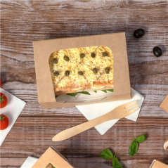 Image RÉCIPIENTS SUSHI+FÊNETRE ECO 'THEPACK' 220 G/M2 17,5x12x4,5 CM NATUREL CARTON ONDULÉ NANO-MICRO (400 UNITÉ) #4