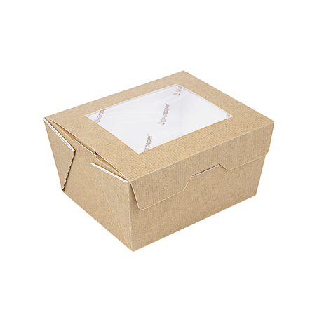Image BOÎTES AVEC FENÊTRE ECO 'THEPACK' 780 ML 220 G/M2 11,2x9x6,4 CM NATUREL CARTON ONDULÉ NANO-MICRO (300 UNITÉ) #1