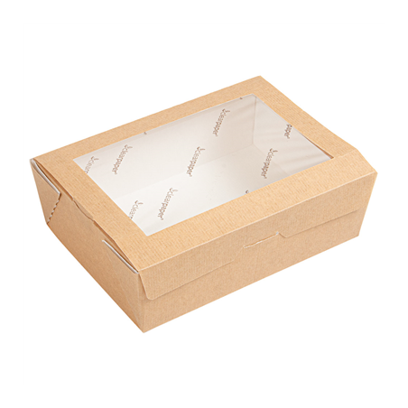 Image BOÎTES AVEC FENÊTRE ECO 'THEPACK' 1000 ML 220 G/M2 12x17x5,5 CM NATUREL CARTON ONDULÉ NANO-MICRO (200 UNITÉ) #1