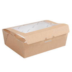 Image BOÎTES AVEC FENÊTRE ECO 'THEPACK' 1000 ML 220 G/M2 12x17x5,5 CM NATUREL CARTON ONDULÉ NANO-MICRO (200 UNITÉ) #4