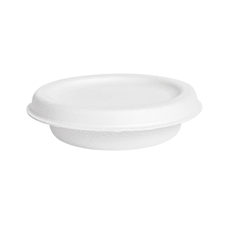 Image MINI POTS + COUVERCLES 'BIONIC' 30 ML Ø 6,2x2+0,7 CM BLANC BAGASSE (1000 UNITÉ) #1