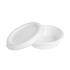 Image MINI POTS + COUVERCLES 'BIONIC' 30 ML Ø 6,2x2+0,7 CM BLANC BAGASSE (1000 UNITÉ) #5