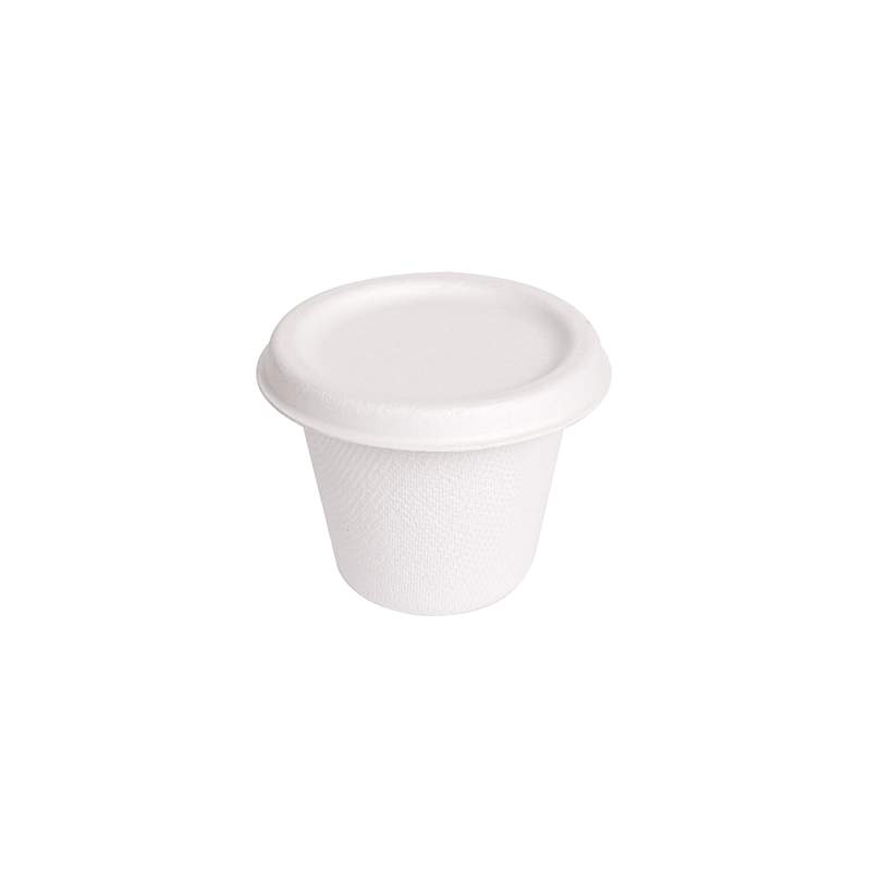 MINI POTS + COUVERCLES 'BIONIC' 90 ML Ø 6,2x5,2+0,7 CM BLANC BAGASSE (1000 UNITÉ) MINI POTS + COUVERCLES 'BIONIC' 90 ML Ø 6,2x5,2+0,7 CM BLANC BAGASSE (1000 UNITÉ)