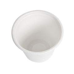 Image MINI POTS + COUVERCLES 'BIONIC' 90 ML Ø 6,2x5,2+0,7 CM BLANC BAGASSE (1000 UNITÉ) #4