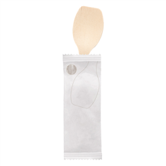 Image CUILLÈRES À GLACES EN SACHET  6,6 CM NATUREL BOIS (100 UNITÉ) #1