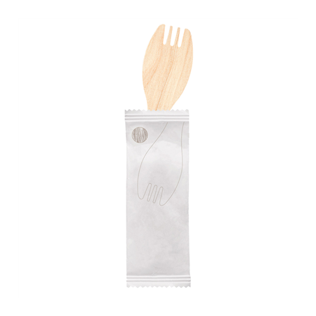 Image FOURCHETTES SOUS SACHETS  9,2 CM NATUREL BOIS (100 UNITÉ) #1