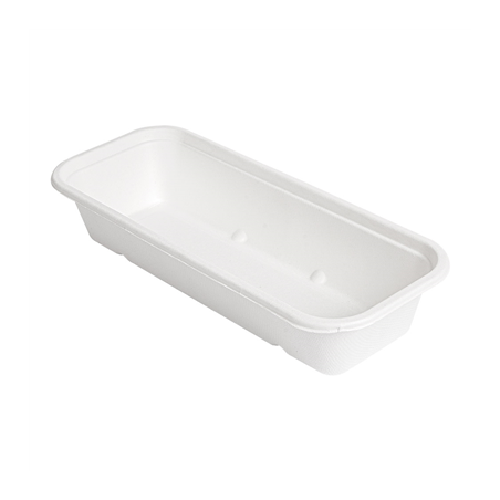 Image PLATEAUX 'BIONIC' 500 ML 22,5x9,6x4,3 CM BLANC BAGASSE (600 UNITÉ) #1
