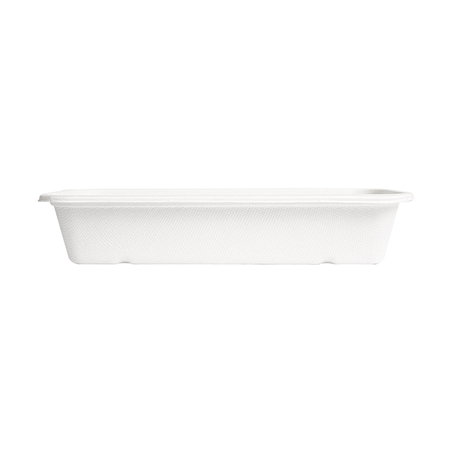 PLATEAUX 'BIONIC' 500 ML 22,5x9,6x4,3 CM BLANC BAGASSE (600 UNITÉ)