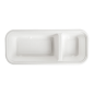 Image PLATEAUX 2 COMPART 'BIONIC' 500 ML 22,5x9,6x4,3 CM BLANC BAGASSE (600 UNITÉ) #3