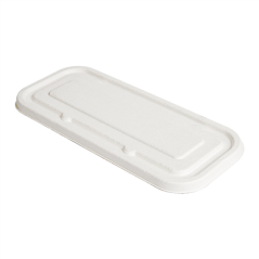 Image COUVERCLES POUR 257.51, 257.52, 257.53 'BIONIC' 500 ML 23,2x10,2x1 CM BLANC BAGASSE (600 UNITÉ) #1