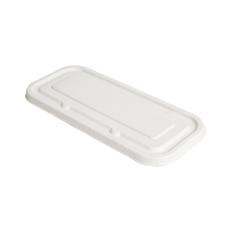 Image COUVERCLES POUR 257.51, 257.52, 257.53 'BIONIC' 500 ML 23,2x10,2x1 CM BLANC BAGASSE (600 UNITÉ) #1