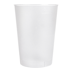 VERRES RÉUTILISABLES 100 ML Ø 5,4/4x7,7 CM TRANSPARENT PP (1400 UNITÉ)
