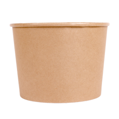 CONTAINERS POULET + COUVERCLES 1920 ML 337 + 18PE G/M2 Ø 16,8/13,9x12,3 CM NATUREL KRAFT (300 UNITÉ)