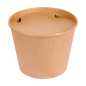 Image CONTAINERS POULET + COUVERCLES 4500 ML 337 + 18PE G/M2 Ø 21,6/16x16,6 CM NATUREL KRAFT (120 UNITÉ) #1