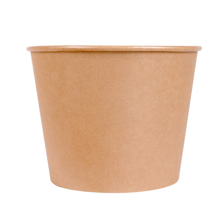 CONTAINERS POULET + COUVERCLES 4500 ML 337 + 18PE G/M2 Ø 21,6/16x16,6 CM NATUREL KRAFT (120 UNITÉ)