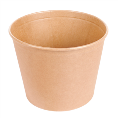 Image CONTAINERS POULET + COUVERCLES 4500 ML 337 + 18PE G/M2 Ø 21,6/16x16,6 CM NATUREL KRAFT (120 UNITÉ) #3