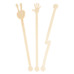 Image AGITATEURS ASSORTIES  14 CM NATUREL BAMBOU (100 UNITÉ) #1