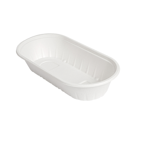 Image LUNCH BOX 'BIONIC' 800 ML 24,3x12x4,8 CM BLANC BAGASSE (500 UNITÉ) #1
