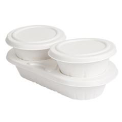 Image LUNCH BOX 'BIONIC' 800 ML 24,3x12x4,8 CM BLANC BAGASSE (500 UNITÉ) #4