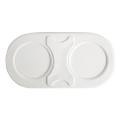 Image COUVERCLES LUNCH BOX 'BIONIC' 800 ML 24,8x12,5x1,4 CM BLANC BAGASSE (500 UNITÉ) #3