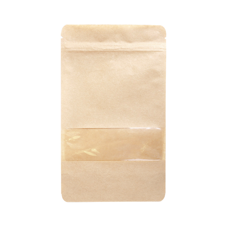 Image SACS AUTO-FERMETURE 250 GR 45 + 13 PET + 27 CPP G/M2 13+3,5x22,5 CM NATUREL KRAFT (500 UNITÉ) #1