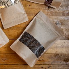 Image SACS AUTO-FERMETURE 1000 GR 45 + 13 PET + 27 CPP G/M2 20+5x30 CM NATUREL KRAFT (500 UNITÉ) #5