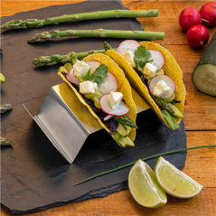 Image RACK POUR 2/3 TACOS 'ARTINOX'  16,5x8x3,5 CM ARGENTE INOX (12 UNITÉ) #4