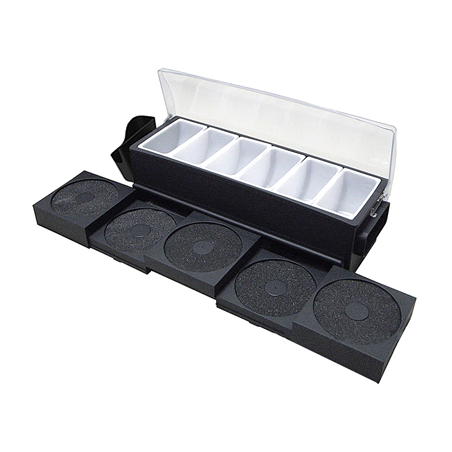 Image DISTRIBUTEUR À CONDIMENTS + SUCREUR DE VERRES  62x18,5x16,5 CM NOIR PS (1 UNITÉ) #1